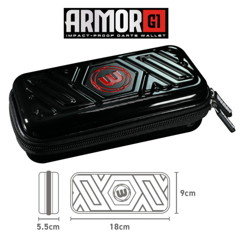 Winmau Armor G1 Dart Wallet czarny lub czerwony Winmau Armor G1 Dart Wallet czarny lub czerwony
