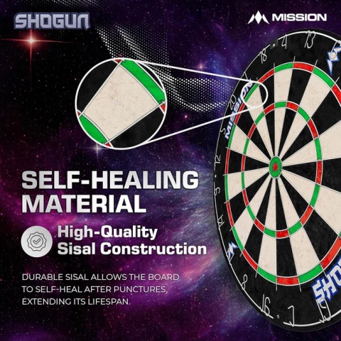 Tarcza Mission Shogun z 2 zestawami lotek