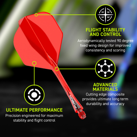 Winmau Fusion Integrated Flight & Shaft System Fluoro RED Winmau Fusion Integrated Flight & Shaft System Fluoro RED