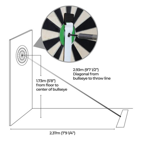 Mission Retractable Dartboard Measure Board And Oche Guide miarka do darta Mission Retractable Dartboard Measure Board And Oche Guide miarka do darta