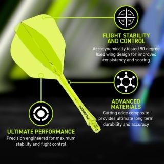 Winmau Fusion Integrated Flight & Shaft System Fluoro Yellow