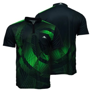 Mission Darts Orb Dart Shirt – Collarless – Lightweight – Black & Green