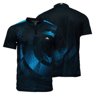 Mission Darts Orb Dart Shirt – Collarless – Lightweight – Black & Blue