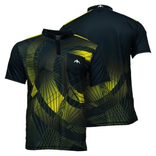 Mission Darts Orb Dart Shirt – Collarless – Lightweight – Black & Yellow