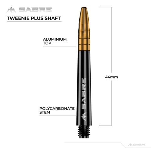 Mission Sabre Shafts - Black - Gold Top Mission Sabre Shafts - Black - Gold Top