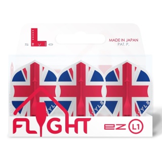 L-Style L1EZ Union Jack Dart Flights – White, Standard