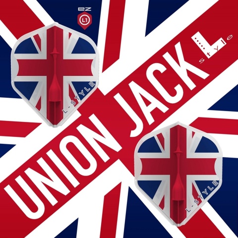 L-Style L1EZ Union Jack Dart Flights – White, Standard L-Style L1EZ Union Jack Dart Flights – White, Standard