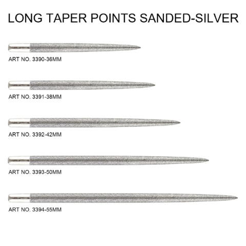 Groty ONE80 Long Taper Point Sand Coated Silver