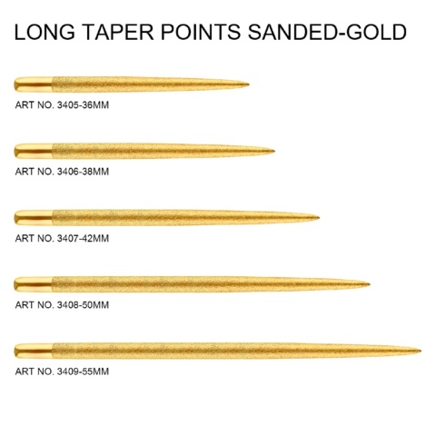 ONE80 Long Taper Point Sand Coated Gold