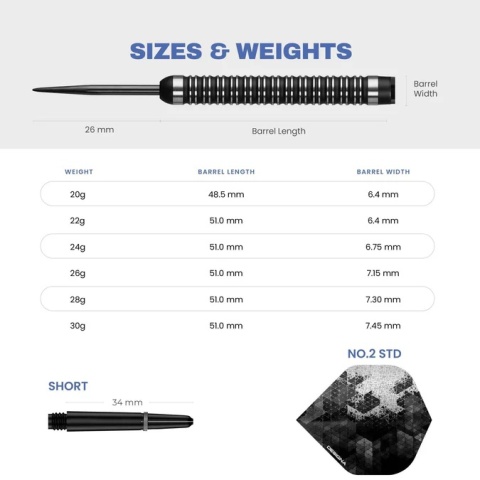 Lotki Designa Dark Thunder V2 – Steel Tip – Czarne