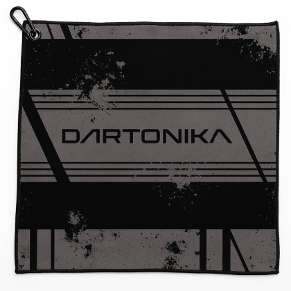 Ręcznik z mikorfibry DARTONIKA z napisem + karabińczyk 35/35 cm