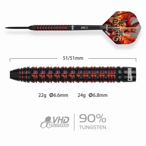 One80 Vaelkris Darts – Steel Tip – 90% Tungsten – V06