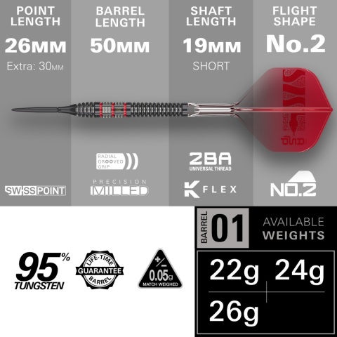 Lotki Target Nathan Aspinall Asp 95K 95% Tungsten SP Steel Tip Darts