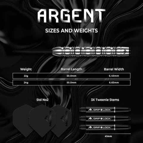 Mission Argent Darts – Lotki Stalowe – 90% Wolfram – Srebrne