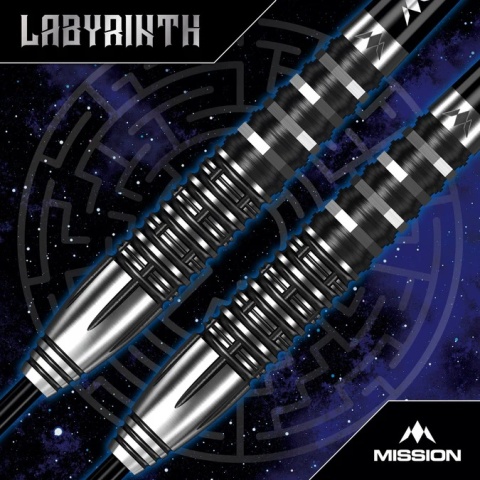Mission Labyrinth 90% – Lotki do Darta – 90% Wolfram – Czarny & Srebrny