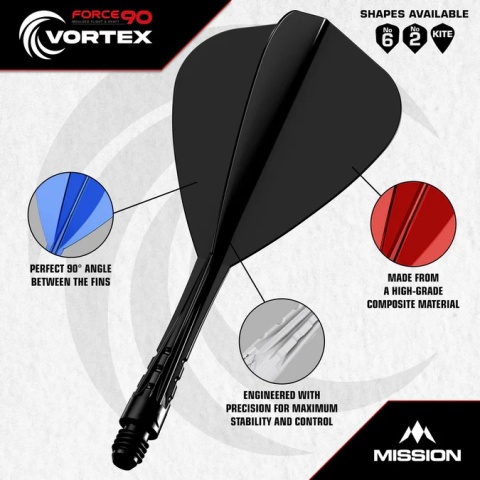 Mission Force 90 Vortex – Moulded Flight & Shaft – Kite