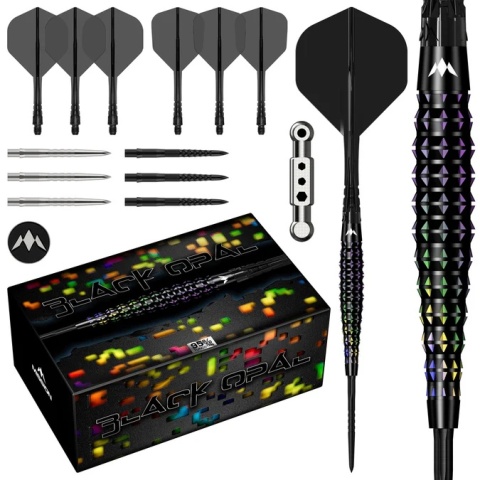 Mission Black Opal Darts – Stalowe Groty – 95% Wolfram – Czarna i Koralowa Powłoka PVD