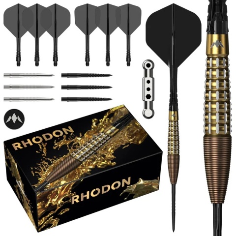 Mission Rhodon Darts – Lotki Stalowe – 95% Wolfram – Powłoka PVD Brąz & Złoto