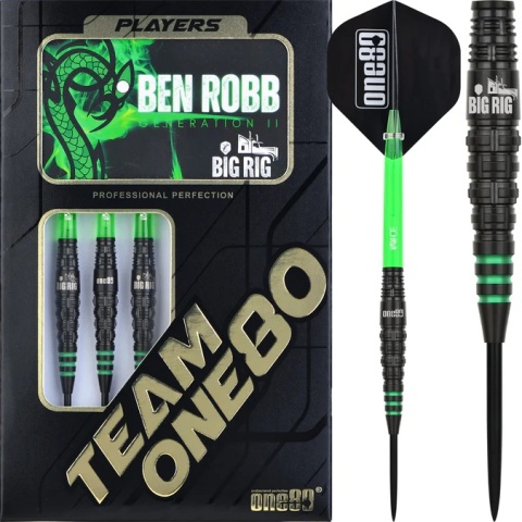 One80 Ben Robb V2 Darts – Steel Tip – Big Rig – Black