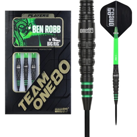 One80 Ben Robb V2 Darts – Steel Tip – Big Rig – Black