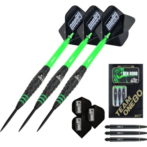 One80 Ben Robb V2 Darts – Steel Tip – Big Rig – Black