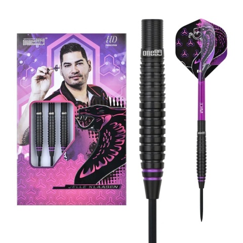 One80 Jelle Klaasen HD Darts – Steel Tip – The Cobra – Black