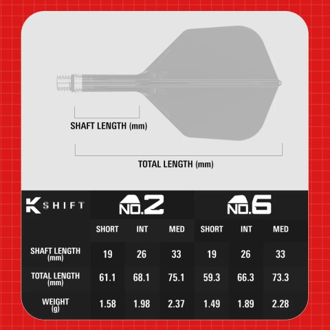 Target K-Shift White No2 Spinning Integrated Flights & Shafts