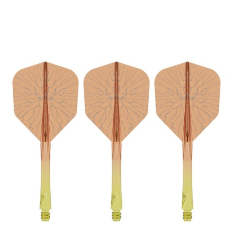 CALIBURN SUP Flights – Moulded Shaft & Flight – Standard No6 – Crack Yellow & Orange