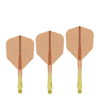 CALIBURN SUP Flights – Moulded Shaft & Flight – Standard No6 – Crack Yellow & Orange