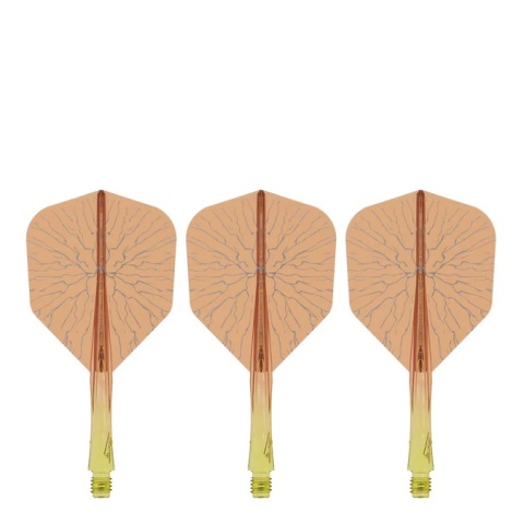 CALIBURN SUP Flights – Moulded Shaft & Flight – Standard No6 – Crack Yellow & Orange