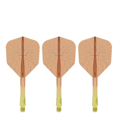 CALIBURN SUP Flights – Moulded Shaft & Flight – Standard No6 – Crack Yellow & Orange