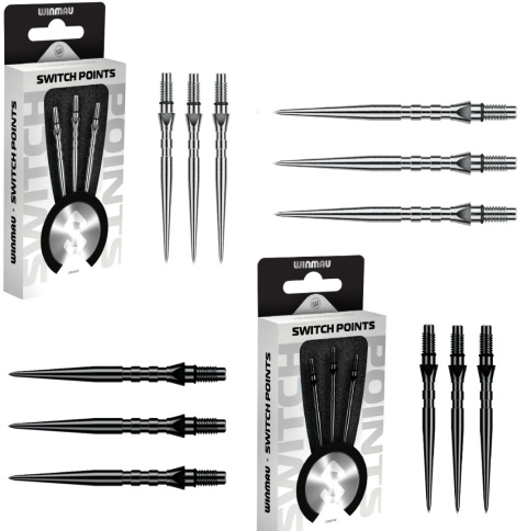 Winmau Switch Point Groove Silver/Black