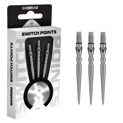 Winmau Switch Point Groove Silver/Black