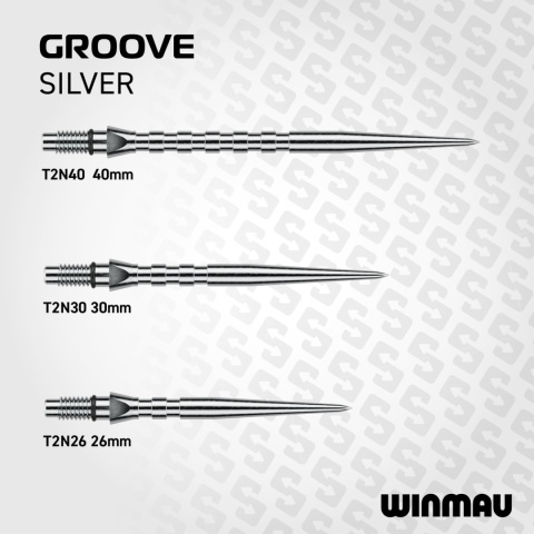 Winmau Switch Point Groove Silver/Black