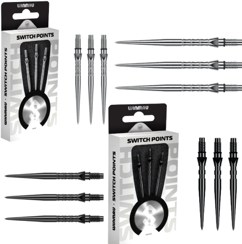 Winmau Switch Point Wave Silver/Black