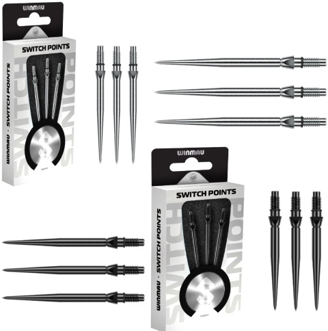 Winmau Switch Point Smooth Silver/Black