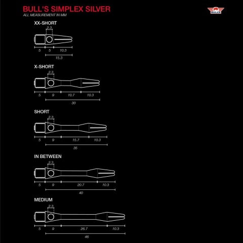 Bull’s Simplex Shafts – Aluminiowe shafty do lotek