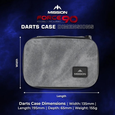 Mission Force 90 EVA Dart Case Large – Limitowany futerał na lotki (Grey Denim)
