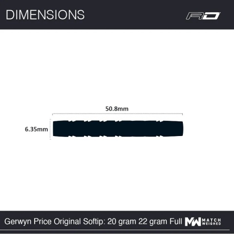 Red Dragon Gerwyn Price Blue Originals 90% Soft Tip – Profesjonalne lotki dart
