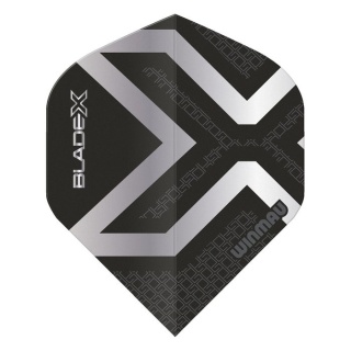Winmau Blade X Prism Delta Metallic Black Silver – Piórka dart Standard No.2