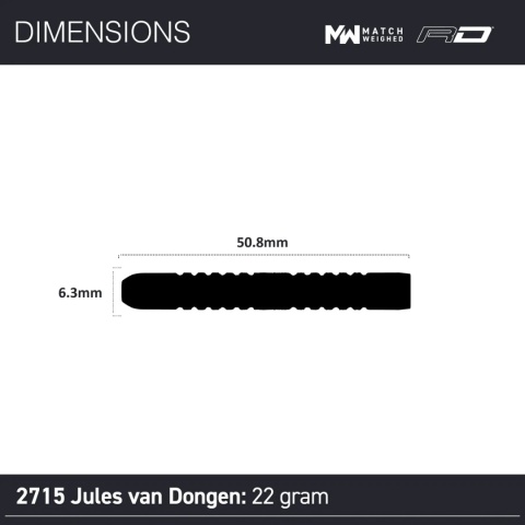 Jules van Dongen – 90% Tungsten Steel Tip Darts