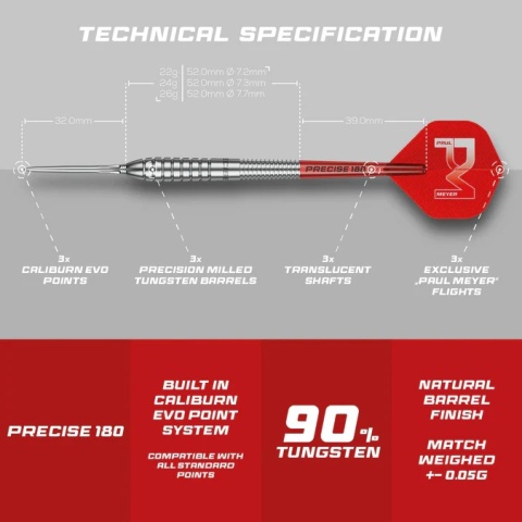 Lotki Precise 180 Paul Meyer – Steel Tip 90% Tungsten