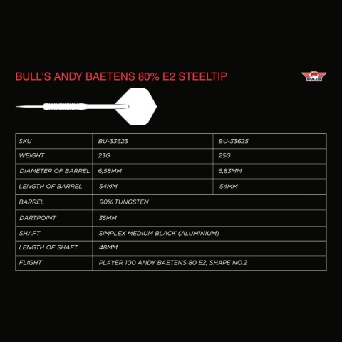 Bull’s Andy Baetens 80% E2 – Steel Tip Darts