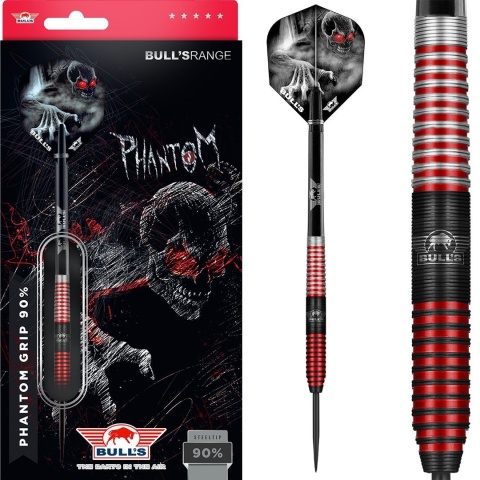 Bull’s Phantom Grip 90% Red PCT – Steel Tip Darts