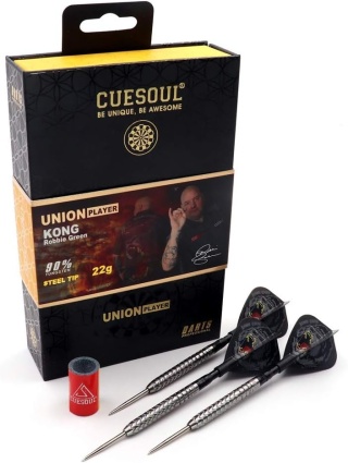 Cuesoul Robbie "Kong" Green 90% – lotki steel tip Silver