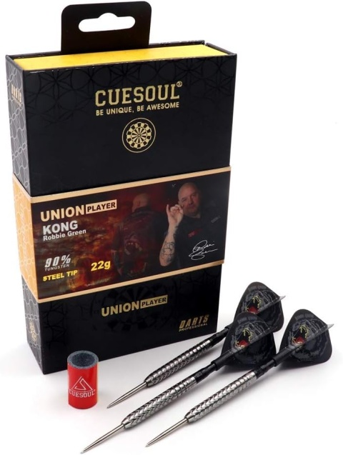 Cuesoul Robbie "Kong" Green 90% – lotki steel tip Silver