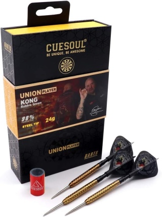 Cuesoul Robbie "Kong" Green 90% – lotki steel tip Gold