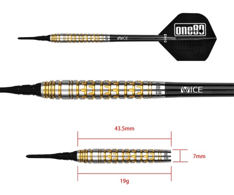 ONE80 Matt Mullen Magic Signature – Lotki do darta (Soft tip 19g)