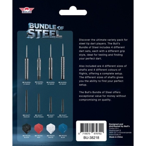 Bull's Bundle of Steel – kompletny zestaw lotek steel tip