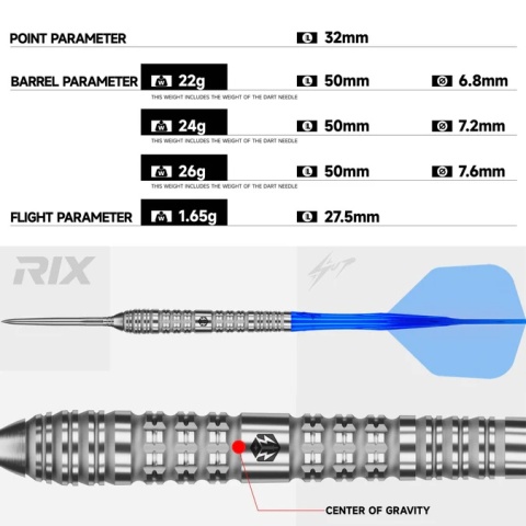 Caliburn RIX R4 EZ-EVO 90% – steel tip darts 22g